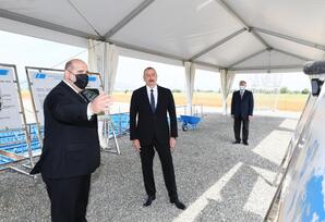 İlham Əliyev Ağdam Sənaye Parkının təməlqoyma mərasimində iştirak edib