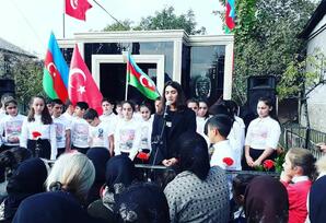 Oğuzda  şəhidlərin adına ucaldılmış abidə-bulaq kompleksinin açılış mərasimi olub FOTOLAR