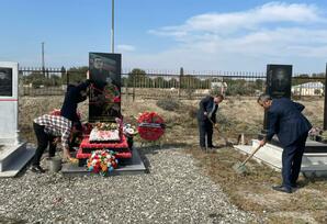 Zərdab rayonunda şəhid gizir Turan Muradovun məzarı və ailəsi ziyarət edilib ANIM