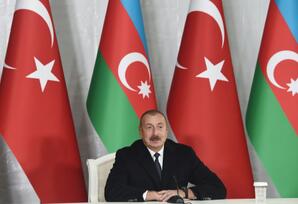 Azərbaycan və Türkiyə prezidentləri mətbuata birgə bəyanatlarla çıxış ediblər - FOTOLAR