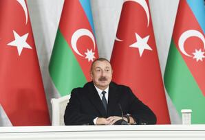 Azərbaycan və Türkiyə prezidentləri mətbuata birgə bəyanatlarla çıxış ediblər - FOTOLAR