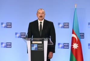 Brüsseldə İlham Əliyev ilə Yens Stoltenberqin birgə mətbuat konfransı olub