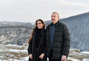 Prezident, birinci xanım və ailə üzvləri Şuşa şəhərində olublar - FOTOLAR