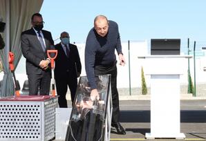 Prezident Ağdam Sənaye Parkında fəaliyyət göstərəcək müəssisələrin təməllərini qoyub - FOTOLAR