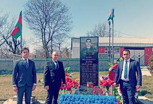 Oğuzda şəhid Rasim Mustafayevin məzarı ziyarət edilib FOTOLAR