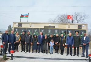 Tərtərin Sarıcalı kəndində şəhidlərin xatirə abidəsinin açılışı olub FOTOLAR