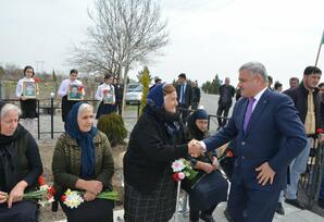 Tərtərin Sarıcalı kəndində şəhidlərin xatirə abidəsinin açılışı olub FOTOLAR