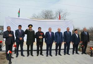 Tərtərin Sarıcalı kəndində şəhidlərin xatirə abidəsinin açılışı olub FOTOLAR