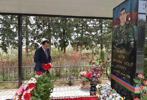 Lənkəranın Hirkan qəsəbəsində şəhid adına xatirə bulağı açılıb