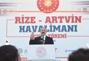 Azərbaycan və Türkiyə prezidentləri Rizə-Artvin Hava Limanının açılışında iştirak edib  - FOTOLAR