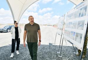 Prezident və birinci xanım Füzuli, Cəbrayıl və Zəngilan rayonlarına səfər ediblər - FOTOLAR