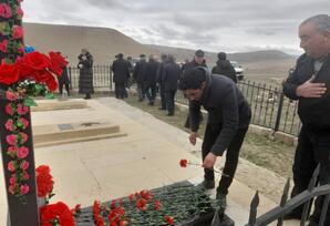 Qobustanda Şəhid Heybətalı Məmmədovun məzarı ziyarət olunub FOTOLAR
