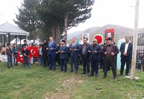 Gədəbəydə şəhid məzarları ziyarət olunub FOTOLAR