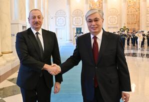 Azərbaycan Prezidentinin Astanada rəsmi qarşılanma mərasimi olub