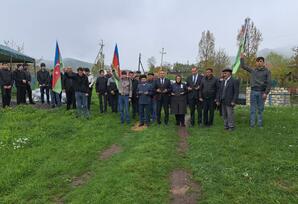 Çanaqçı kəndində şəhid Yasin Məmmədovun məzarı ziyarət olunub FOTOLAR