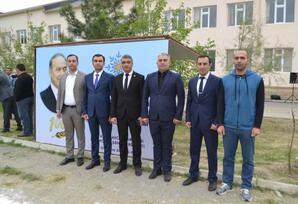 Mingəçevirdə Ümummilli Liderin yubileyinə həsr edilmiş futbol turnirinə start verildi FOTOLAR