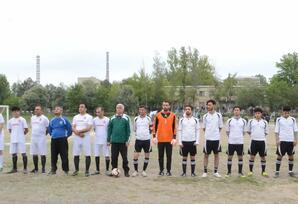 Mingəçevirdə Ümummilli Liderin yubileyinə həsr edilmiş futbol turnirinə start verildi FOTOLAR