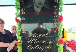 Qoşabulaqda şəhid Nofəl Quluyevin məzarı ziyarət olunub FOTOLAR