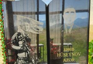 Gədəbəydə şəhid Azər Hüseynovun məzarı ziyarət olunub FOTOLAR