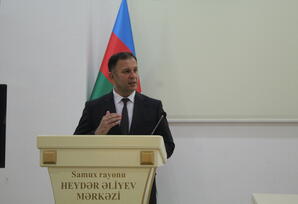 Samuxda gənc partiya fəalları Heydər Əliyev Mərkəzini ziyarət ediblər FOTOLAR