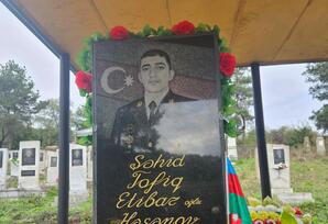 Cəfərli kəndində şəhid Tofiq Həsənovun məzarı ziyarət olunub FOTOLAR