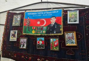 Cəfərli kəndində şəhid Tofiq Həsənovun məzarı ziyarət olunub FOTOLAR