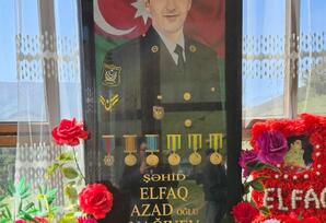 Parakənd kəndində şəhid Nağıyev Elfaq Azad oğlunun məzarı ziyarət edilib FOTOLAR