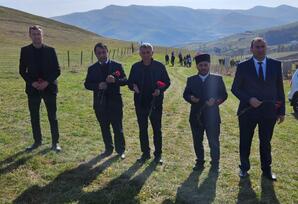 Qoşabulaq kəndində şəhid Nofəl Quliyevin məzarı ziyarət edilib FOTOLAR