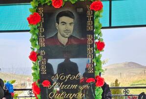 Qoşabulaq kəndində şəhid Nofəl Quliyevin məzarı ziyarət edilib FOTOLAR
