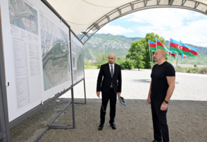 İlham Əliyev Zəngilan rayonunun Mincivan qəsəbəsinin təməlini qoyub - YENİLƏNİB- FOTO