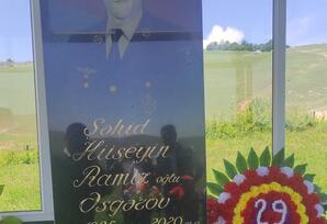 Qoşabulaq kəndində şəhid Əsgərov Hüseyn Ramiz  oğlunun  məzarı  ziyarət olunub FOTOLAR