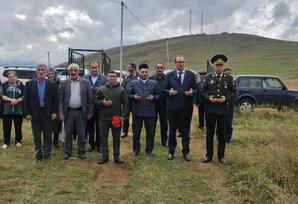 Novosaratovka kəndində şəhid Seymur Ələsgərovun məzarı ziyarət olunub FOTOLAR