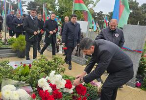 44 günlük Vətən mühairbəsi şəhidinin məzarı ziyarət olunub TƏDBİR