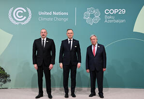 Bakıda COP29-un Liderlər Sammitinin iştirakçılarının qarşılanma mərasimi keçirilib - YENİLƏNİB - FOTOLAR