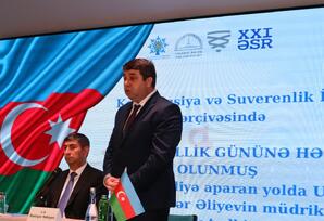 Yasamal rayonunda “Müstəqilliyə aparan yolda Ulu Öndər Heydər Əliyevin müdrikliyi” mövzusunda tədbir keçirilib