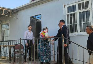 YAP Biləsuvar rayon təşkilatı şəhid anası -partiyanın veteran üzvü ilə görüş keçirib - FOTOLAR