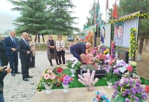 Ağstafa rayonunda vətən müharibəsi şəhidi Elnur Həsənovun doğum günündə xatirəsi anılıb