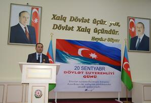Tərtərdə Azərbaycan Respublikasının Dövlət Suverenliyi Gününə həsr olunmuş tədbir keçirilib