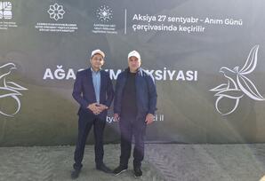 Şəhidlərin xatirəsinə Abşeronda yeni yaşıllıq sahəsi salındı - FOTOLAR