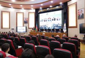 BDU-da “Qalib lider faktoru: Ölkəmizin dünyada artan nüfuzu və yeni reallıqlar” mövzusunda tədbir keçirilib - FOTOLAR