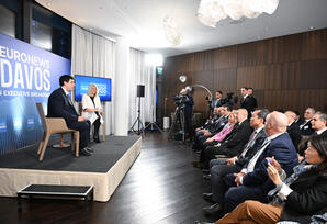 Prezident İlham Əliyev yanvarın 20-də Davosda “Euronews” televiziyasına müsahibə verib - YENİLƏNİB/FOTOLAR 