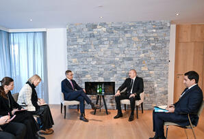 Azərbaycan Prezidenti İlham Əliyev Davosda Finlandiya Prezidenti ilə görüşüb - FOTOLAR