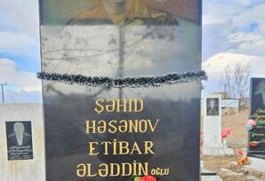 Gədəbəydə  şəhid  Etibar Həsənovun məzarı ziyarət olunub FOTOLAR