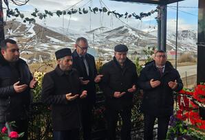 Gədəbəydə  şəhid  Etibar Həsənovun məzarı ziyarət olunub FOTOLAR