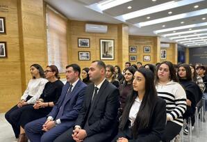 BDU-da “Ümummilli Lider Heydər Əliyev mühazirələri” çərçivəsində tələbələrlə görüş davam edir - FOTOLAR