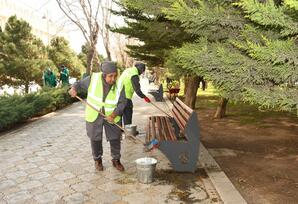 Bakıda Novruz ərəfəsində geniş təmizlik işləri aparılıb - FOTOLAR 
