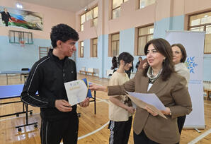 Yasamal rayonunda stolüstü tennis idman növü üzrə yarış keçirilib - FOTOLAR