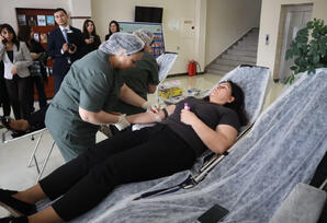 Yasamalda qanvermə aksiyası keçirilib - FOTOLAR