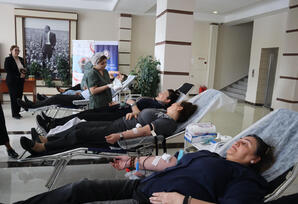 Yasamalda qanvermə aksiyası keçirilib - FOTOLAR