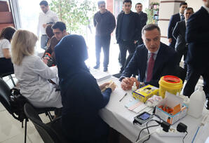 Yasamalda qanvermə aksiyası keçirilib - FOTOLAR